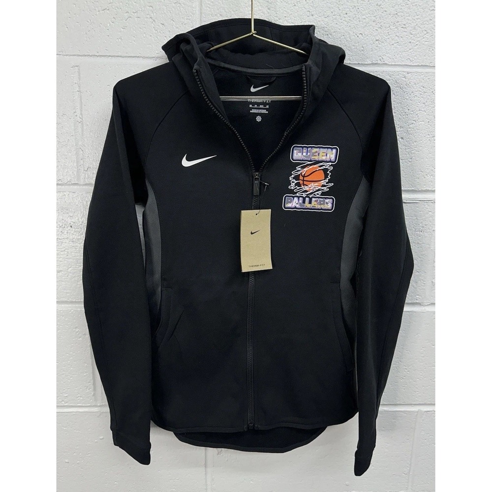 NWT Nike Women's Showtime Black Full Zip Hoodie QUEEN‎ BALLERS / Size XS